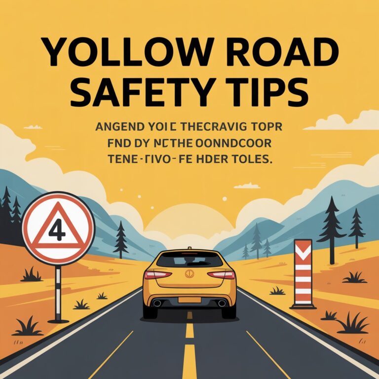 Yellow Road Safety Tips Poster Template